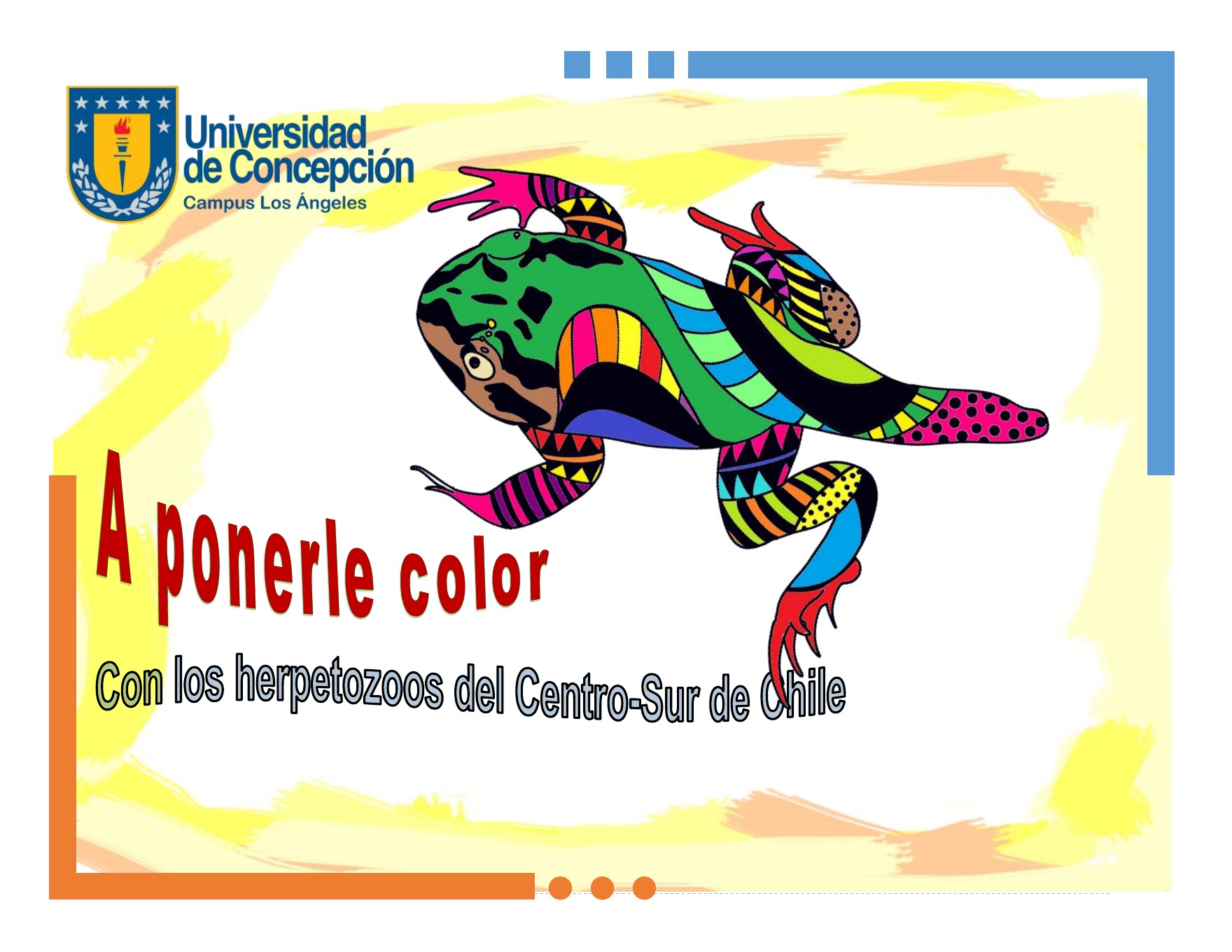 Portada de A ponerle color con los Herpetozoos del centro-sur de Chile